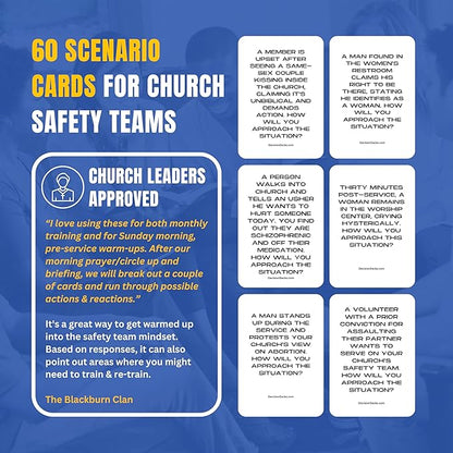 Church Safety and Security Decision Decks | 60 Conflict De-Escalation Scenario Cards for Church Safety Team Training, Leadership Communication, and Faith-Based Conflict Resolution