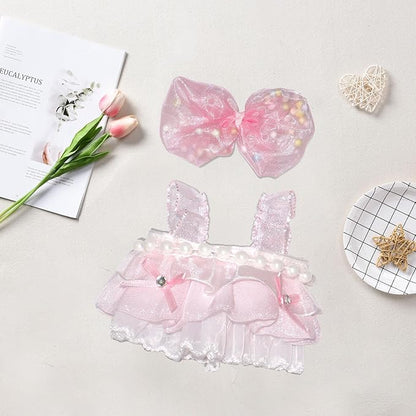17cm Doll Clothes Wedding Dress Accessories Premium Fashion Outfit for 17cm Dolls (NO Doll)(Wedding Dress/Bow)