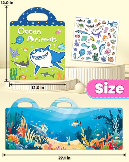 Reusable Sticker Book for Toddlers 2-4 Years, Stickers for Kids, Toddler Craft Activities, Toddler Travel Toys Ages 2+ Boy Girl Birthday Gifts