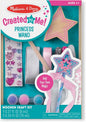 Melissa & Doug Created by Me! Paint & Decorate Your Own Wooden Princess Wand Craft Kit, Pink - Princess Crafts Great for Rainy Days, Princess Toys for Kids Ages 4+