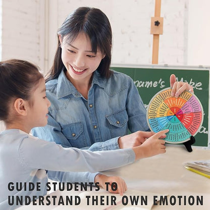 Emotion Wheel, Double-Sided Feelings Wheel with Stand, Counseling Office Must Have, Feelings Wheel Suitable for Therapy Office Decor School Counseling Office Must Have (ML, 1)