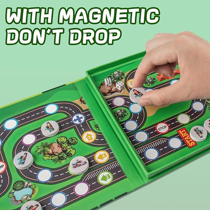 Magnetic Car Race Game for Kids 3-8 - Perfect Travel Toy for Toddlers - Fun Road Trip & Airplane Activity - Camping Game Essentials for Kid