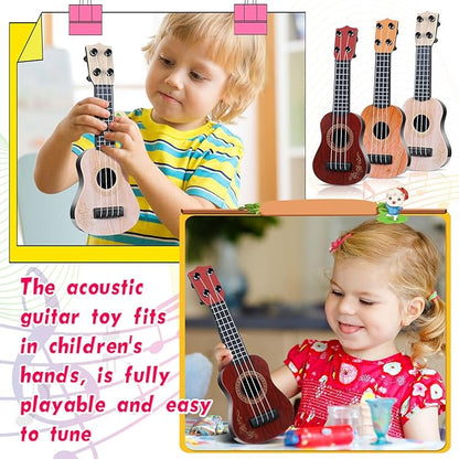 Lenwen 12 Pcs Kids Ukulele Guitar 10 Inch Kids Toy Ukulele 4 Strings Mini Guitar Children Musical Instruments Educational Learning Toy for Toddler Beginner Preschoolers Education