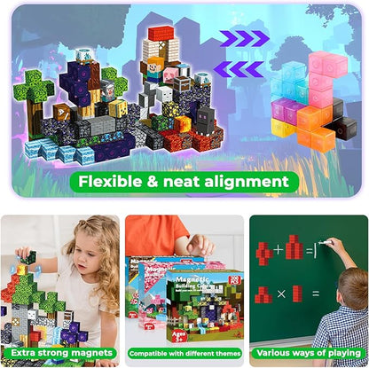 200PCS Magnetic Blocks - Magnetic Building Block for Kids Ages 3 4 5 6 7 8, STEM Learning Toy for Toddlers, Stacking Magnets for Kids for Kid Ages 3-8, Birthday Gifts for 3-10 Years Old Boys Girls