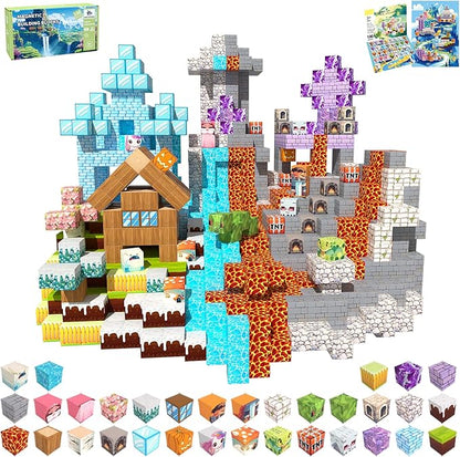 100PCS Magnetic Blocks - Magnet Toys for Kids, Boys and Girls, Magnetic Building Blocks Cubes, Stacking Magnets for Kids, Birthday Gifts for Boys and Girls Age 3+ Years Old