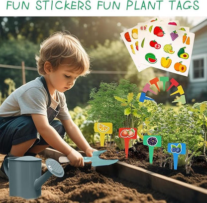 Kids Gardening Set 14Pcs Gardening Tools for Kids with Tote Bag,Watering Can, Shovel, Apron, Garden Book and More Educational STEM Learning Outdoor for Toddlers Boys Girls (Dinosaur Blue)