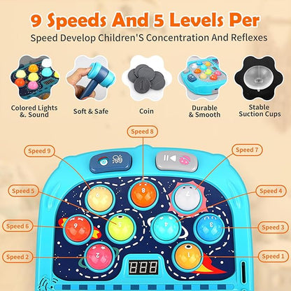 Whack a Mole Game, Toys for 3 4 5 6+ Year Old Boys Girls, Whack a Game for Kids, Gifts for 3-12 Year Old Boys Girls, Interactive Educational Toys with Double Hammers Sound and Light