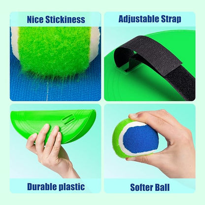 EVERICH Upgraded Toss and Catch Ball Game Set, Outdoor Games for Kids Outdoor Toys Yard Games, Beach Pool Toys for Adults Family 4 Paddles 4 Balls, Great Gifts for Boys Girls 3 4 5 6 7 8-12 Years Old