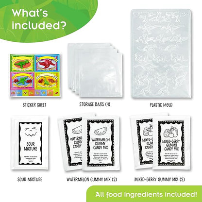 Thames & Kosmos Dinosaur Gummy Candy Lab, Tasty Labs STEM Experiment Kit, Make Your Own Dinosaur-Shaped Gummies, Explore Chemistry in Cooking, Safe to Eat, Ages 6+, Made in USA