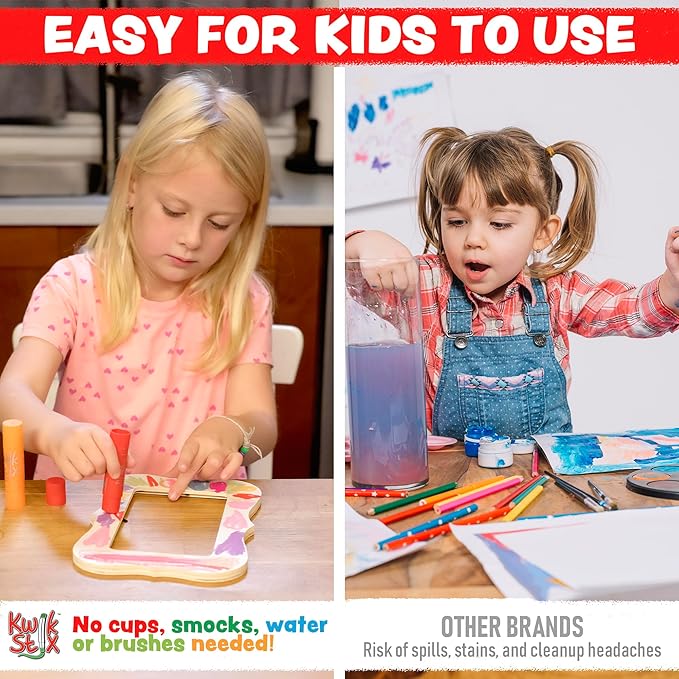 Kwik Stix Black, 12 Black Solid Tempera Paint Sticks, Quick Drying
