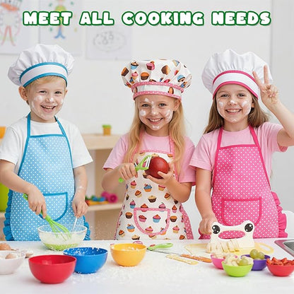 LovesTown 18PCS Kids Kitchen Playset, Kids Cutting Board and Knife Set Toddler Cooking and Baking Toys with Peeler Cutters Homeschool Esstentials