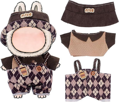 6 Sets Doll Clothes and Accessories for 17cm Plush Dolls - Dress Up Doll Clothing Set Replacement Outfit Collection Gifts for Children Over 3 Years Old（No Doll