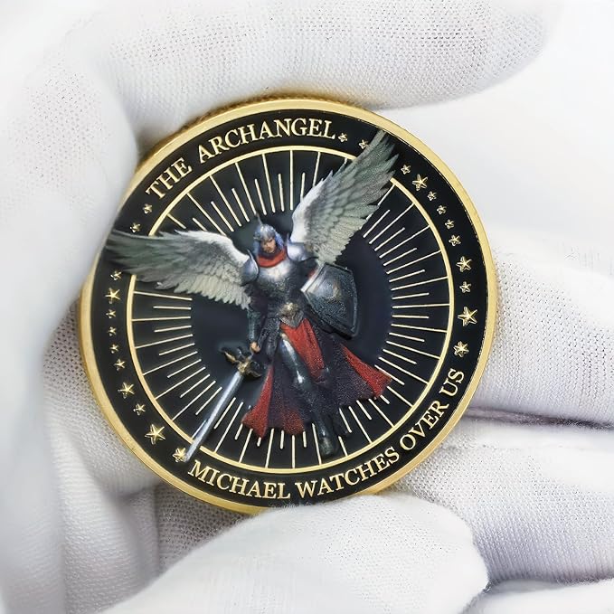 The Archangel Michael Challenge Coin Religious Coins Christian Coin Collectors Gifts (Pack of 3)