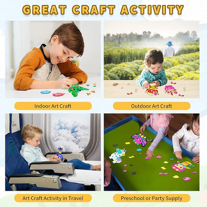 VKPI 4 Pieces EVA Foam Art Crafts Gift Kit, Creative Make Your Own Spacemen, Cartoon Foam Paper Craft Projects for Kids Ages 4+ Toddler, Preschool Learning Toy for Birthday Party Favor Supplies
