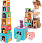 Play Brainy Farm Animal Sorting and Stacking Toys for Toddlers Ages 1-3 - 6 Sets of Animal Stacking Blocks Toddler Toys for Girls and Boys for Preschool Concepts & Early Learning Baby Gifts