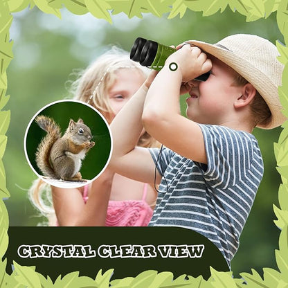 Libima 24 Pcs Binoculars for Kids Educational Compact Kids Binoculars with Neck String Toddler Telescope for Boys Girls Learning Bird Watching Camping Hiking Travel Safaris Birthday Gifts(Green)