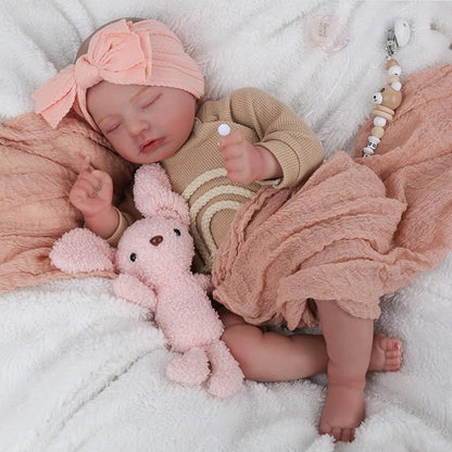 CHAREX Realistic Newborn Baby Dolls - 20 Inch Sleeping Soft Reborn Doll, Handcrafted Weighted Newborn Doll, Toys for Ages 3 and Up