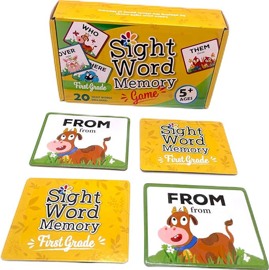 Sight Word Memory Matching Game - Pre-K to 2nd Grade Reading & Language Building