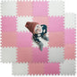 16 Tiles Foam Play Mat for Baby, Soft & Safe EVA Foam Mats for Floor, Square Baby Play Mat, Solid Colored Kids Foam Puzzle Floor Mat, 47x47 Play Mat for Playpen(White/Pink/Loli Pink)