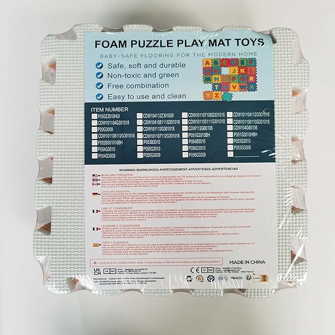 qqpp EVA Rubber 18 Tiles Interlocking Puzzle Foam Floor Mats - Baby Play Mat for Playing | Exercise Mat for Home Workout. Purple. QC-Kb18N