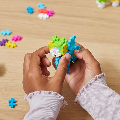 PLUS PLUS Learn to Build Set, Interlocking Mini Building Blocks, 3D Puzzle Construction Stem Toy for Kids - Pets, 275 Pieces