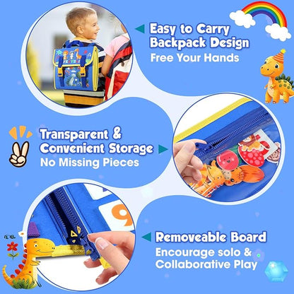 FREYBLI Toddler Busy Board, Montessori Toys for Boy Birthday Gift, Educational Quiet Activity Busy Book for Toddlers, Travel Toys for Airplane Car