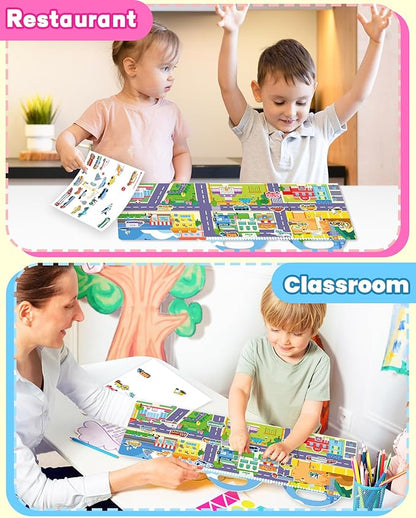 Reusable Sticker Book for Toddlers 2-4 Years, Stickers for Kids, Toddler Craft Activities, Toddler Travel Toys Ages 2+ Boy Girl Birthday Gifts