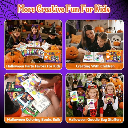 ZMLM 24 Water Coloring Books for Kids Party Favors - Bulk Mini Coloring Books for Kids Ages 4-8,Small Birthday Goodie Bag Stuffers School Teacher Return Gift Art Crafts Classroom Prizes (Halloween)