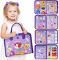 hahaland Busy Board Montessori Toys - 3 Year Old Girl Gifts Bithday Gift Ideas - 8 in 1 Preschool Learning Activities - Christmas Toddler Stocking Stuffers Gifts