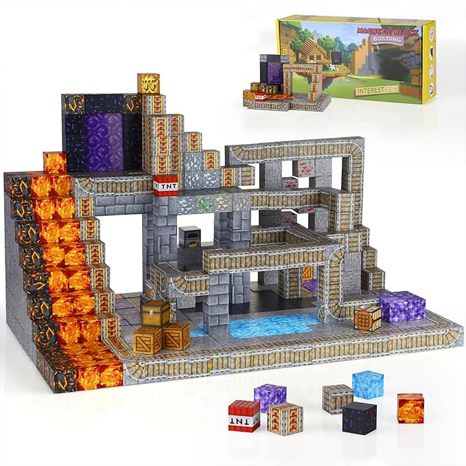 Magnetic Blocks 100PCS - STEM Building Toys for Kids Ages 3+, Sensory Montessori Educational Construction Cubes - Christmas Birthday Gifts for Toddler Boys & Girls (Mine)