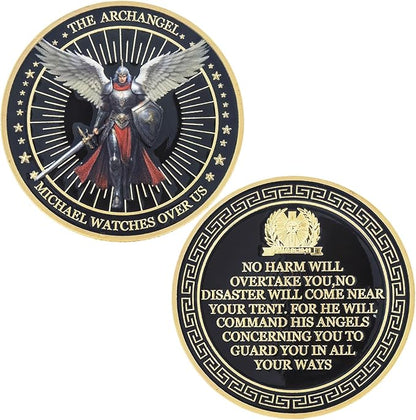 The Archangel Michael Challenge Coin Religious Coins Christian Coin Collectors Gifts (Single Coin)