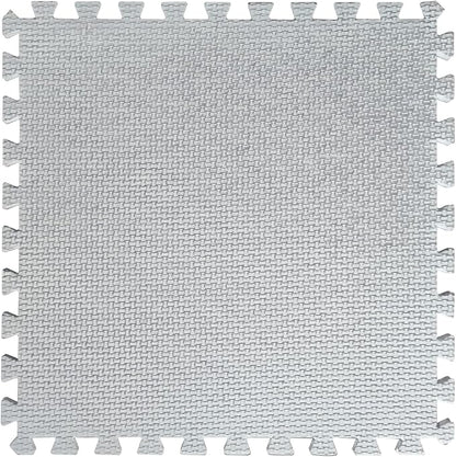 16pcs 0.6" Thickened Interlocking Tile Mats,Fluffy Shaggy Soft EVA Foam Area Rug for Living Room & Bedroom,Non-Slip Protective Floor Carpet Play Mat Kids Baby Dorm Home Decor (11.8ft, White)