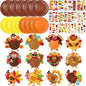 Funnymoom 24 Pcs Arts and Crafts for Kids, Halloween Plate Craft Kits Christmas Arts Craft Animal DIY Plate Kit for Halloween Xmas Holiday Party Girl Boy Preschool Classroom DIY Project(Warm)