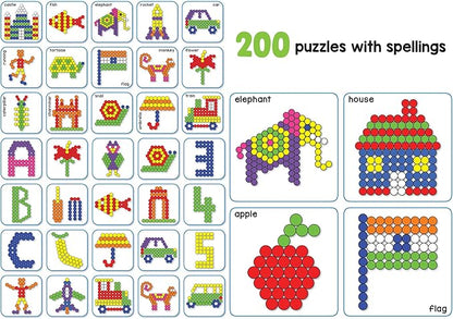 Magnetic Tangram Puzzles Toys for Kids | 400 Magnet Circles Shapes with 200 Patterns Booklet, Board & Display Stand | STEM Educational and Learning Games for Ages 4 5 6+ Years|Gifts for Girls & Boys