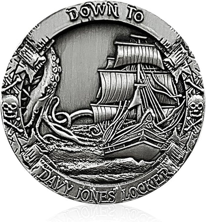 CHURYUML Davy Jones Coin A Pirates Life Down to Davy Jones Locker Pirate Enthusiasts Collectible Pirate Themed Party Gifts