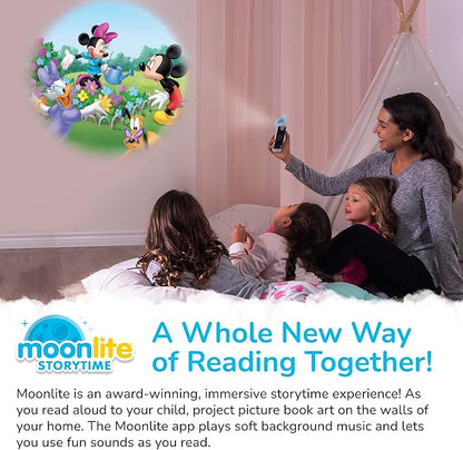 Moonlite Storytime Mini Projector with 10 Classic Bedtime Stories, A Magical Way to Read Together, Digital Storybooks, Fun Sound Effects, Learning Gifts for Kids Ages 1 and Up