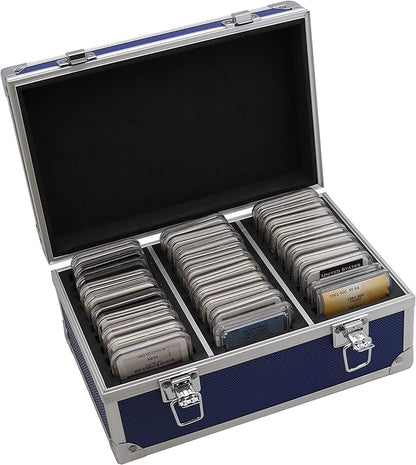 Ursae Minoris Elite Blue Aluminum Box with Handle for 30 Certified or Certified-Style Coin Holders NGC, PCGS, ANACS, Elite, Lighthouse, BCW