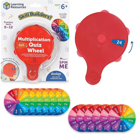 Learning Resources Skill Builders! Multiplication Quiz Wheel Math Fidget Toy Ages 6 and Up