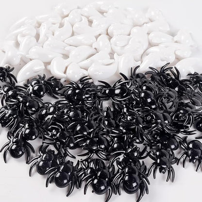Crazy Night 50Pcs Realistic Spider Toys Halloween Vase Filler Prank Props Mini Acrylic Spider