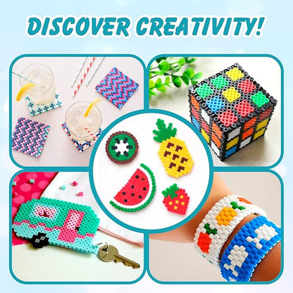 Darice Fuse Beads, Bulk Assorted Multicolor Melty Beads for Kids Crafts, Big Bucket of 22000 pcs