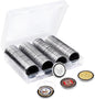 SPLF 100pcs Clear Plastic Coin Capsules, Coin Holder for Collectors, Coin Collection Case with Adjustable Gasket (20/25/30/35/40.6/46mm) for Silver Eagle Liberty Coin & JFK Half Dollar & Bitcoin More