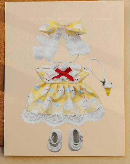 17cm Doll Clothes - 4 Set for 6.7 inches Doll Outfit，Clothing for Dolls Accessories.Cute Clothes for Dress up