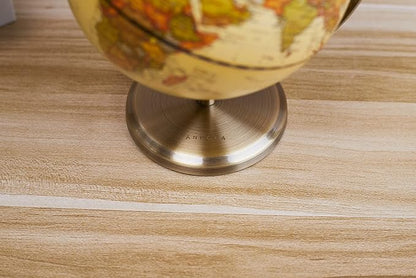 Annova Antique Globe Dia 5.5-inch / 14CM - Educational/Geographic/Modern Desktop Decoration - Stainless Steel Arc and Base - for School, Home, and Office (Antique 5.5“) (Brown-1)