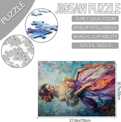 Noble Woman 1000 Piece Jigsaw Puzzles for Adults Court Style Royal Women Puzzle for Girls Gifts Classic Figure Challenging Puzzle Art Perfect for Game Pary Events