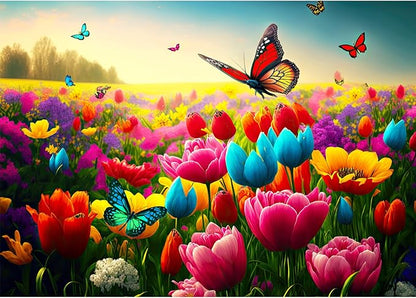 HUADADA Jigsaw Puzzles for Adults 1000 Piece Jigsaw Puzzles for Adults Challenging Game Butterfly Puzzle with Letters on Back（Butterfly and Flower）