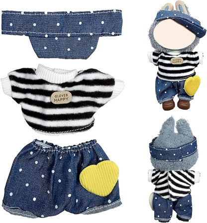 4 Pack—Adorable Outfit Set for 17cm Dolls,Premium Designer Doll Clothes with Accessories,6.7 Inches Cute Doll Clothes,Luxury Chic Fashion Doll Clothing Set(No Dolls and Shoes) (Set C