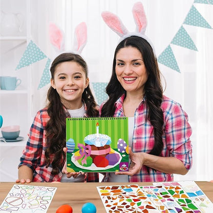 Omgouue 2PCS Easter Day Crafts for Kids Ages 4-8 Sticker Paint Books Includes Eggs Bunny Chick and More Designs Gift Party Create 20 Pictures Sticker Sheets are Separate