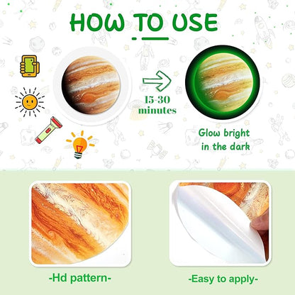 Solar System Wall Decals Glow in The Dark Stars 780 PCS, Glowing Planets Stickers for Ceiling, Nursery Wall Stickers for Bedroom, Kids Room Decorations (Green)