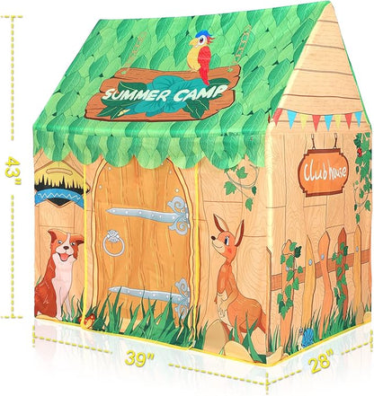 SweHouse Kids Play Tents Indoor: Cute Forest Play Pouse Tent for Kids with Star Lights - Toddler Play Tents Boys Fort Play Area Decorations for Birthday