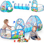 PigPigPen 3 in 1 Kids Play Tent with Tunnel and Ball Pit for Boys Girls, Toddler Pop Up Playhouse Toy for Indoor Outdoor (Jungle 3pc Play Tent)
